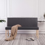 vidaXL Bancă, gri, 139,5 cm, piele ecologică