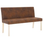 vidaXL Bancă, maro, 139,5 cm, piele întoarsă ecologică