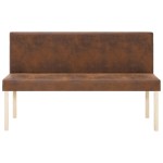 vidaXL Bancă, maro, 139,5 cm, piele întoarsă ecologică