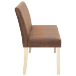 vidaXL Bancă, maro, 139,5 cm, piele întoarsă ecologică