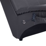 vidaXL Șezlong de masaj cu pernă, gri, piele artificială vidaXL Șezlong de masaj cu pernă, gri, piele artificială