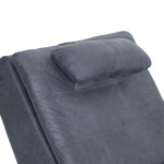 vidaXL Șezlong de masaj cu pernă, gri, piele întoarsă artificială vidaXL Șezlong de masaj cu pernă, gri, piele întoarsă artificială