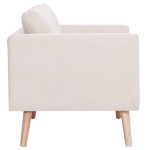 vidaXL Canapea cu 2 locuri, crem, material textil