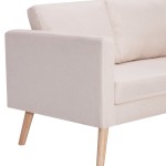 vidaXL Canapea cu 2 locuri, crem, material textil