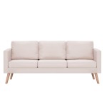 vidaXL Canapea cu 3 locuri, crem, material textil vidaXL Canapea cu 3 locuri, crem, material textil