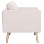 vidaXL Canapea cu 3 locuri, crem, material textil vidaXL Canapea cu 3 locuri, crem, material textil