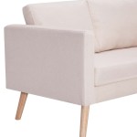 vidaXL Canapea cu 3 locuri, crem, material textil vidaXL Canapea cu 3 locuri, crem, material textil