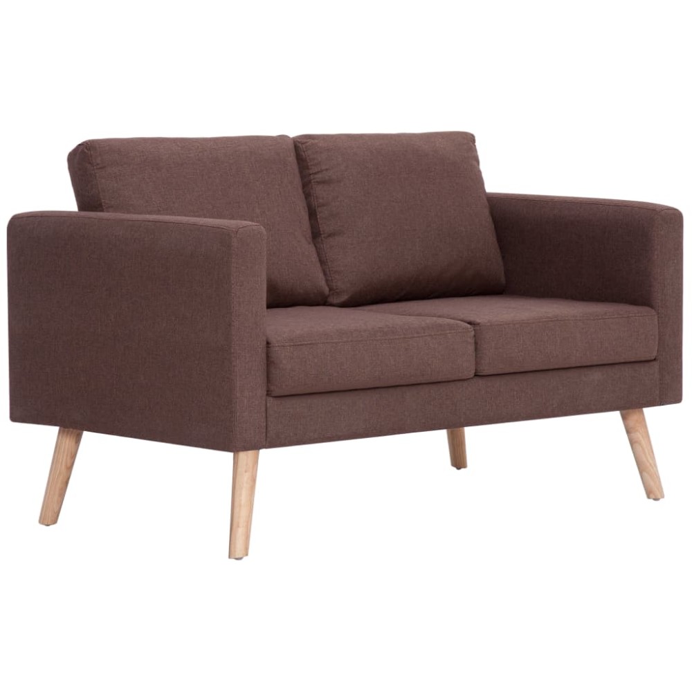 vidaXL Canapea cu 2 locuri, maro, material textil