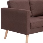 vidaXL Canapea cu 2 locuri, maro, material textil