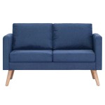 vidaXL Canapea cu 2 locuri, albastru, material textil vidaXL Canapea cu 2 locuri, albastru, material textil