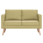 vidaXL Canapea cu 2 locuri, verde, material textil