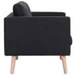 vidaXL Canapea cu 3 locuri, negru, material textil vidaXL Canapea cu 3 locuri, negru, material textil
