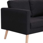 vidaXL Canapea cu 3 locuri, negru, material textil vidaXL Canapea cu 3 locuri, negru, material textil