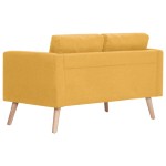 vidaXL Canapea cu 2 locuri, galben, material textil