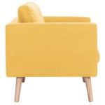 vidaXL Canapea cu 2 locuri, galben, material textil
