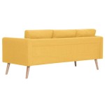 vidaXL Canapea cu 3 locuri, galben, material textil vidaXL Canapea cu 3 locuri, galben, material textil