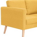 vidaXL Canapea cu 3 locuri, galben, material textil vidaXL Canapea cu 3 locuri, galben, material textil