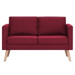 vidaXL Canapea cu 2 locuri, roșu, material textil