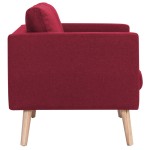 vidaXL Canapea cu 2 locuri, roșu, material textil