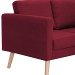 vidaXL Canapea cu 2 locuri, roșu, material textil