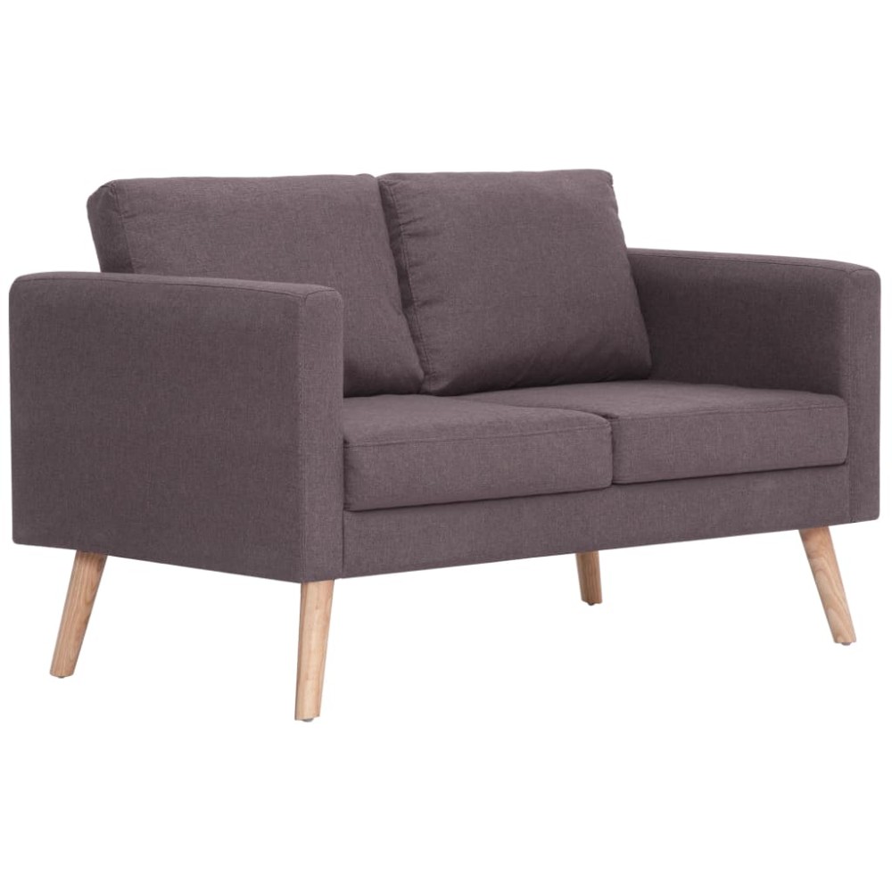 vidaXL Canapea cu 2 locuri, gri taupe, material textil