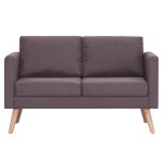 vidaXL Canapea cu 2 locuri, gri taupe, material textil