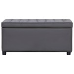vidaXL Taburet de depozitare, gri, 87,5 cm, piele artificială