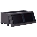 vidaXL Taburet de depozitare, gri, 87,5 cm, piele artificială