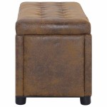 vidaXL Taburet de depozitare, maro, 87,5 cm, piele întoarsă ecologică