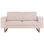 vidaXL Canapea cu 2 locuri, crem, material textil vidaXL Canapea cu 2 locuri, crem, material textil