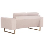 vidaXL Canapea cu 2 locuri, crem, material textil vidaXL Canapea cu 2 locuri, crem, material textil