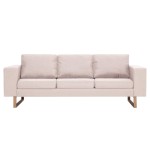 vidaXL Canapea cu 3 locuri, crem, material textil vidaXL Canapea cu 3 locuri, crem, material textil