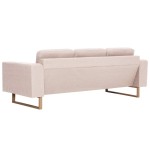vidaXL Canapea cu 3 locuri, crem, material textil vidaXL Canapea cu 3 locuri, crem, material textil