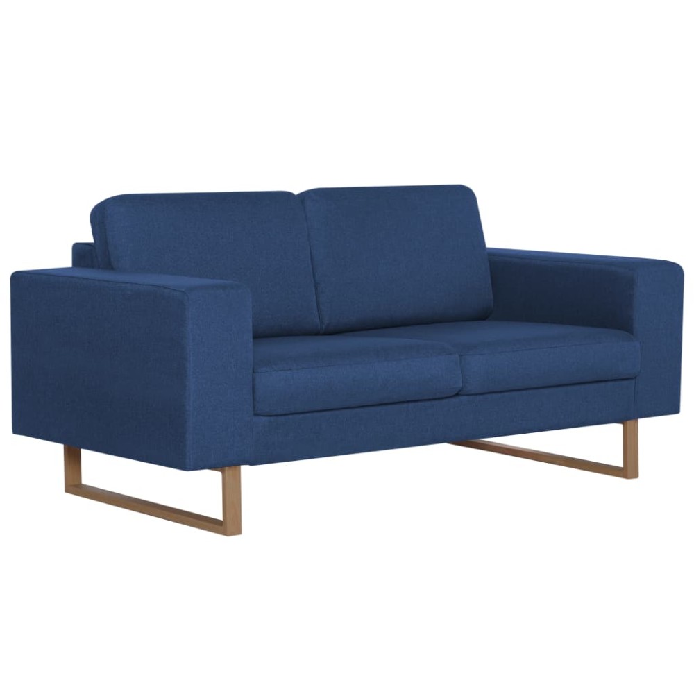 vidaXL Canapea cu 2 locuri, albastru, material textil
