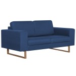 vidaXL Canapea cu 2 locuri, albastru, material textil vidaXL Canapea cu 2 locuri, albastru, material textil