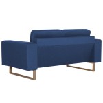 vidaXL Canapea cu 2 locuri, albastru, material textil vidaXL Canapea cu 2 locuri, albastru, material textil