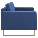vidaXL Canapea cu 2 locuri, albastru, material textil vidaXL Canapea cu 2 locuri, albastru, material textil