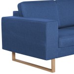 vidaXL Canapea cu 2 locuri, albastru, material textil vidaXL Canapea cu 2 locuri, albastru, material textil