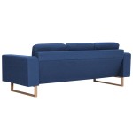 vidaXL Canapea cu 3 locuri, albastru, material textil vidaXL Canapea cu 3 locuri, albastru, material textil