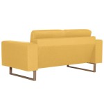 vidaXL Canapea cu 2 locuri, galben, material textil