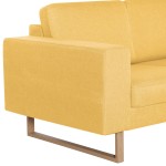 vidaXL Canapea cu 2 locuri, galben, material textil