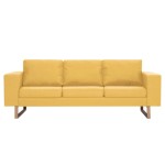 vidaXL Canapea cu 3 locuri, galben, material textil vidaXL Canapea cu 3 locuri, galben, material textil