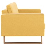 vidaXL Canapea cu 3 locuri, galben, material textil vidaXL Canapea cu 3 locuri, galben, material textil