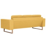 vidaXL Canapea cu 3 locuri, galben, material textil vidaXL Canapea cu 3 locuri, galben, material textil
