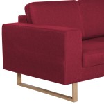 vidaXL Canapea cu 2 locuri, roșu vin, material textil