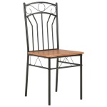 vidaXL Scaune de bucătărie, maro, 6 buc., MDF vidaXL Scaune de bucătărie, maro, 6 buc., MDF