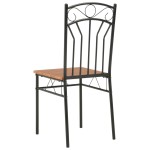 vidaXL Scaune de bucătărie, maro, 6 buc., MDF vidaXL Scaune de bucătărie, maro, 6 buc., MDF