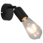 vidaXL Spoturi luminoase cu becuri filament, 2 buc., negru, 2 W, E27 vidaXL Spoturi luminoase cu becuri filament, 2 buc., negru, 2 W, E27