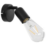 vidaXL Spoturi luminoase cu becuri filament, 2 buc., negru, 2 W, E27 vidaXL Spoturi luminoase cu becuri filament, 2 buc., negru, 2 W, E27