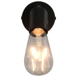 vidaXL Spoturi luminoase cu becuri filament, 2 buc., negru, 2 W, E27 vidaXL Spoturi luminoase cu becuri filament, 2 buc., negru, 2 W, E27